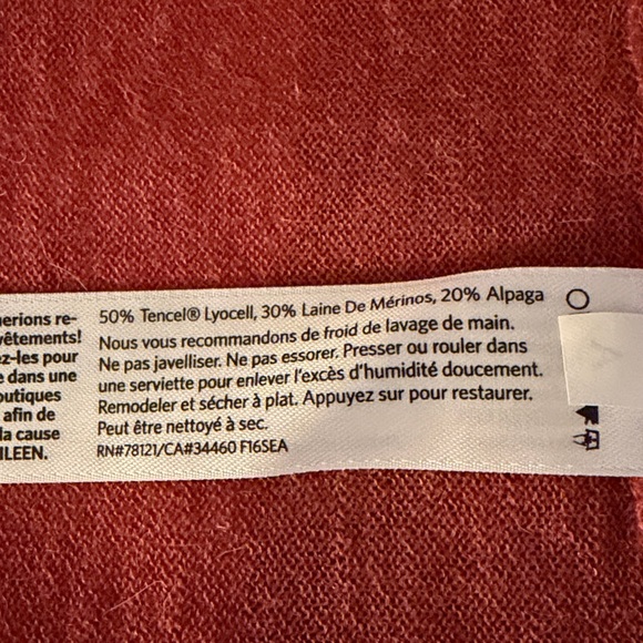 Eileen Fisher Women's Open Front Cardigan Sweater - Rust XL Like New - Picture 6 of 6